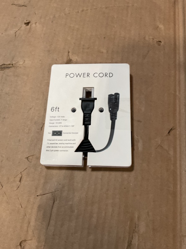 Photo 1 of 2 Prong AC Power Cord Compatible with Vizio D/E/M Series HDTV, Vizio Sound Bar Power Cable Replacement