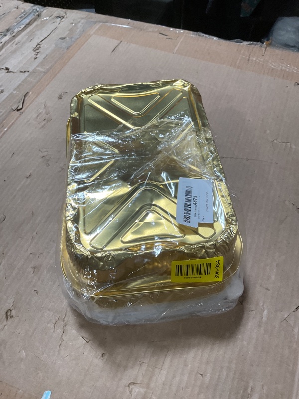 Photo 1 of 13"x 9"Gold Aluminum Foil Pans with Chear Lids & Handles(20 Pack) Heavy Duty Aluminum Pans, Disposable Foil Pans Containers for Cooking, Baking, Reheating, Freezer, Oven, Food Storage, 118oz