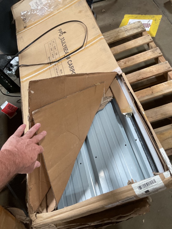 Photo 1 of **VERY MINOR CORROSION ON INDIVIDUAL PIECES SEEN IN PHOTOS (3 total pieces of frame)**GarveeLife 20'X40'x12' Metal Carport for Multiple Vehicles, Heavy Duty Steel Car Ports, Vertical Roof Design, for All-Weather, for Full-Size Pickup Trucks, Boats, and Tr