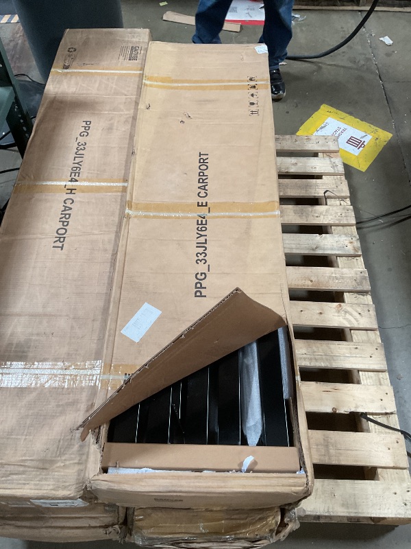 Photo 1 of **VERY MINOR CORROSION ON INDIVIDUAL PIECES SEEN IN PHOTOS (3 total pieces of frame)**GarveeLife 20'X40'x12' Metal Carport for Multiple Vehicles, Heavy Duty Steel Car Ports, Vertical Roof Design, for All-Weather, for Full-Size Pickup Trucks, Boats, and Tr