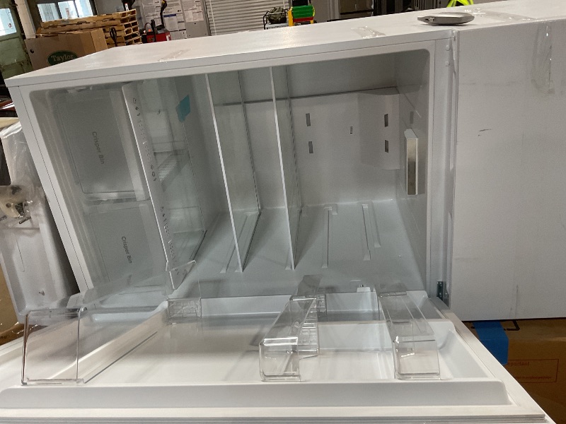 Photo 1 of **FOOTINGS DAMAGED**Kenmore 30" Top Mount Refrigerator with Freezer - Adjustable Shelving, Humidity-Controlled Crispers, LED Lighting, ENERGY STAR Certified, Garage Ready, 18.1 cu. ft. Capacity - White