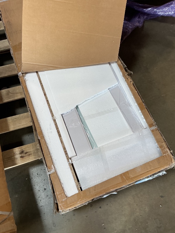 Photo 1 of ***2 BOXES ***SMARTSTANDARD 48in x 84in Bifold Barn Door, Frosted Glass Barn Door with Hardware Kit Included, Pre-Drilled Holes Easy Assembly -Solid Barn Door Slab Covered with Water-Proof PVC Surface, White