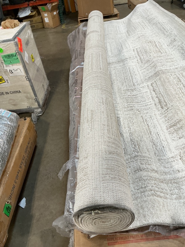 Photo 1 of *** DIRTY BINDING EDGE ***Loloi Amber Lewis Monty Collection MOT-01 Ivory/Taupe 9'-2" x 13', .50" Pile Height, Area Rug