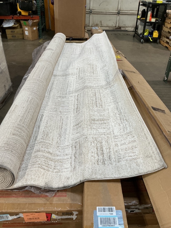 Photo 1 of *** DIRTY BINDING EDGE ***Loloi Amber Lewis Monty Collection MOT-01 Ivory/Taupe 9'-2" x 13', .50" Pile Height, Area Rug
