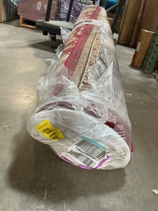 View 2 of ** dirt from transport**Well Woven Barclay Medallion Kashan Red Traditional Area Rug (5'3" x 7'3")