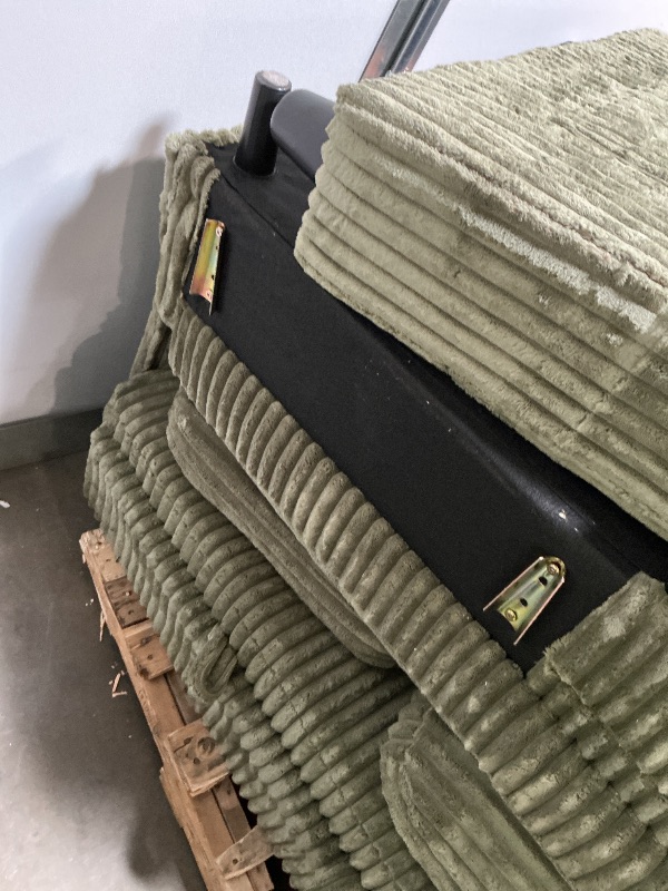 Photo 1 of ** scrapes, and dirt from transport**LINSY HOME Sectional Sleeper Sofa Pull Out Couches for Living Room (Green, Sleeper Sofa 1) | Pull Out Sofa Bed, Storage, USB Charging, Cup Holders, Plush Corduroy