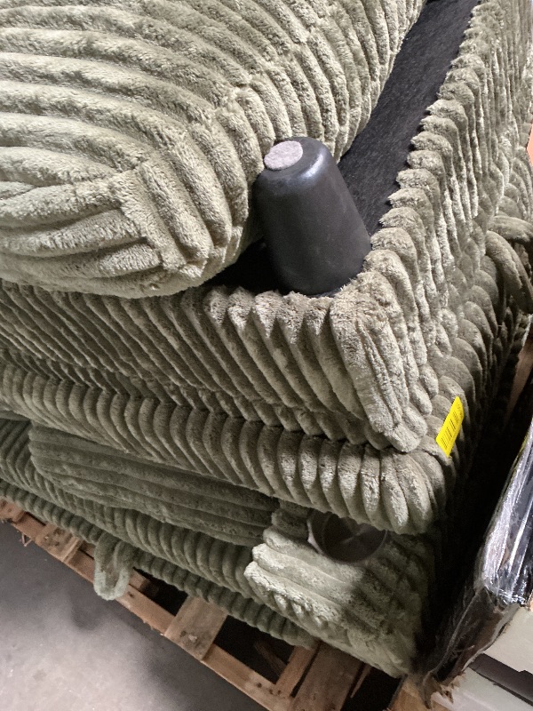 Photo 1 of ** scrapes, and dirt from transport**LINSY HOME Sectional Sleeper Sofa Pull Out Couches for Living Room (Green, Sleeper Sofa 1) | Pull Out Sofa Bed, Storage, USB Charging, Cup Holders, Plush Corduroy