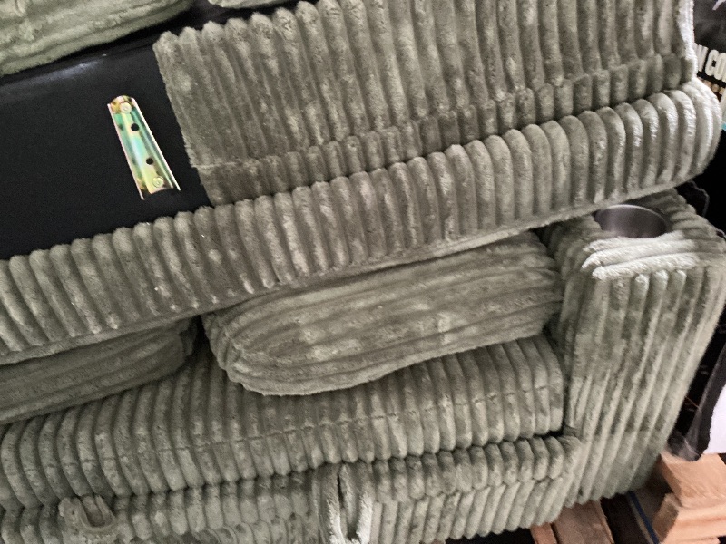 Photo 1 of ** scrapes, and dirt from transport**LINSY HOME Sectional Sleeper Sofa Pull Out Couches for Living Room (Green, Sleeper Sofa 1) | Pull Out Sofa Bed, Storage, USB Charging, Cup Holders, Plush Corduroy
