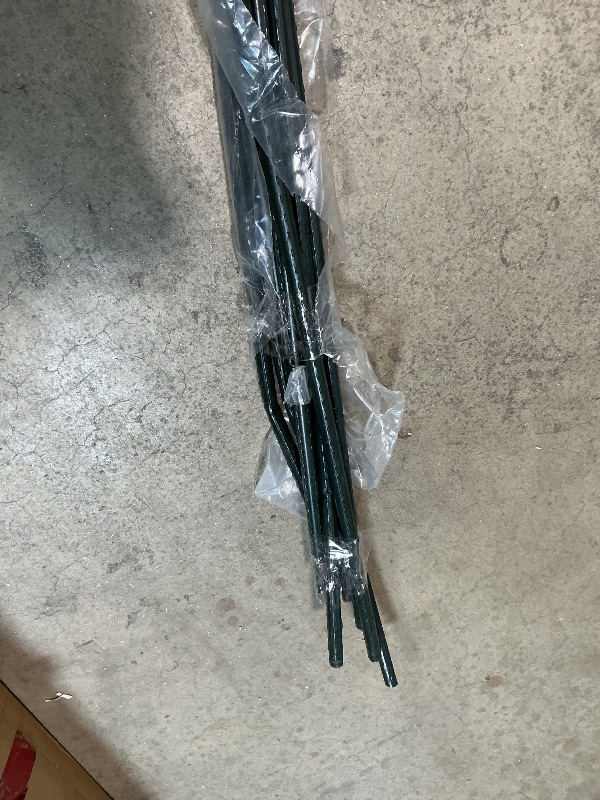 Photo 1 of ** multiple bend damage. One is missing.**Jollybower 10pcs Steel Plant Stakes 6 Feet,Sturdy Plant Sticks, Plastic Coated Metal Garden Stakes Supports Climbing for Tomato, Bean, Flowers, Tree Potted