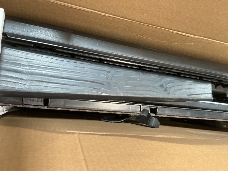 Photo 1 of ** major damage. Selling for parts**Keter Signature Collection 120 Gallon Resin Deck Box Organization and Storage Box for Patio Outdoor Cushions, Throw Pillows, Garden Tools and Pool Supplies, Walnut