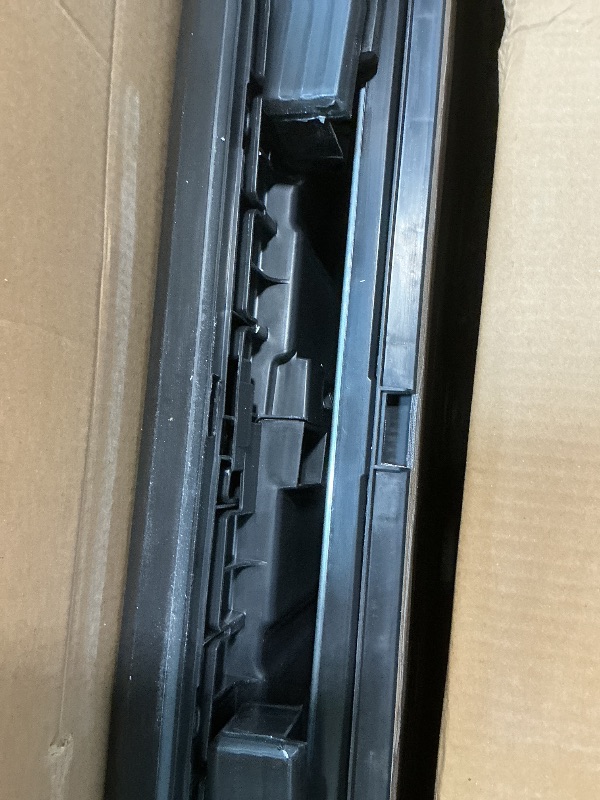 Photo 1 of ** major damage. Selling for parts**Keter Signature Collection 120 Gallon Resin Deck Box Organization and Storage Box for Patio Outdoor Cushions, Throw Pillows, Garden Tools and Pool Supplies, Walnut