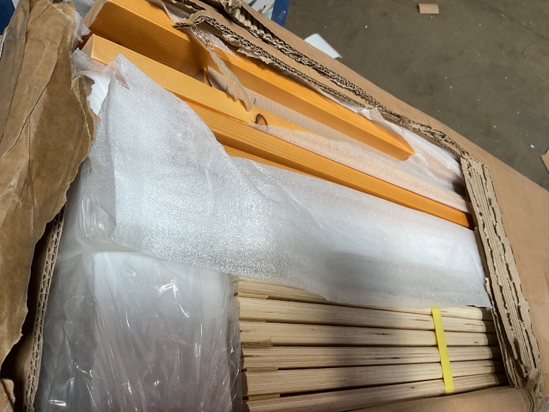 Photo 1 of ***1 OF THE SIDE RAILS HAS DAMAGE*** Zinus Moiz Deluxe Wood Platform Bed Frame, Wood Slat Support, No Box Spring Needed, Easy Assembly, Natural, King