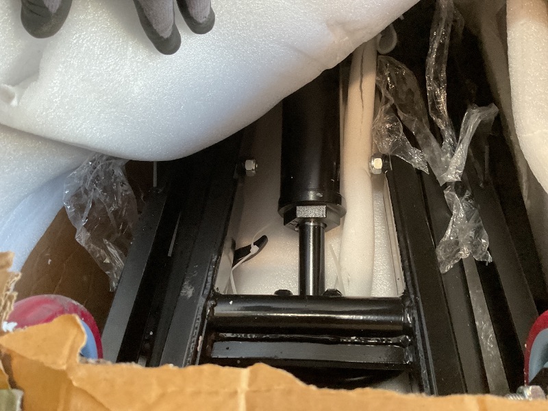 Photo 1 of **SELLING AS PARTIAL SET. ONE OF TWO BOXES** Garvee Hydraulic Lift Table Cart, 770 LBS Capacity 50 in Lifting Height, Double Scissor LiftTable with 4 Wheels and Non-Slip Pad for Material Handling and Transportation, Black