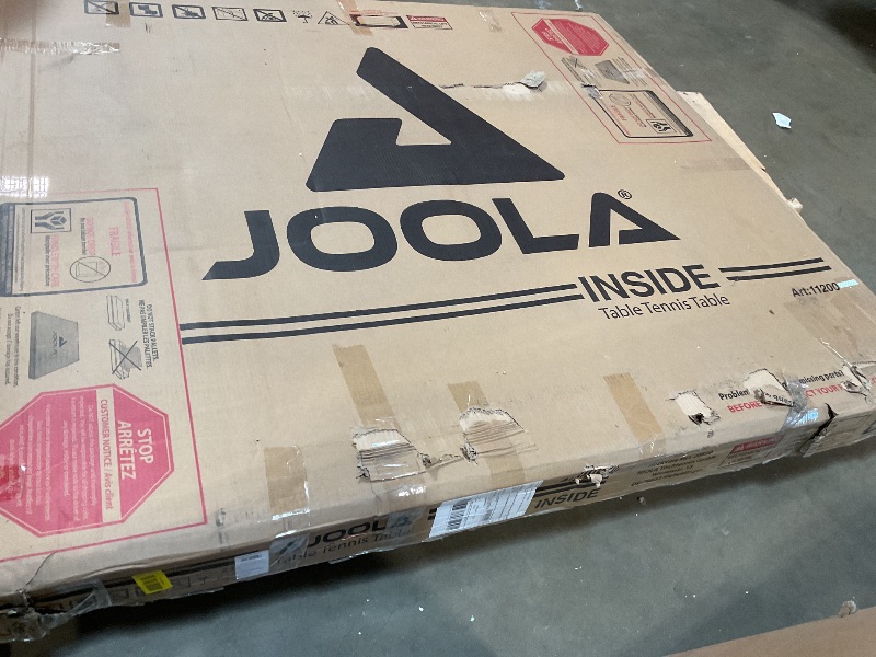 Photo 1 of *BROKEN LEGS* JOOLA Inside Professional MDF Indoor Ping Pong Table with Quick Clamp Table Tennis Net and Post Set - 10 Minute Easy Assembly - Tournament Quality - Foldable with Single Player Playback Mode, Blue
