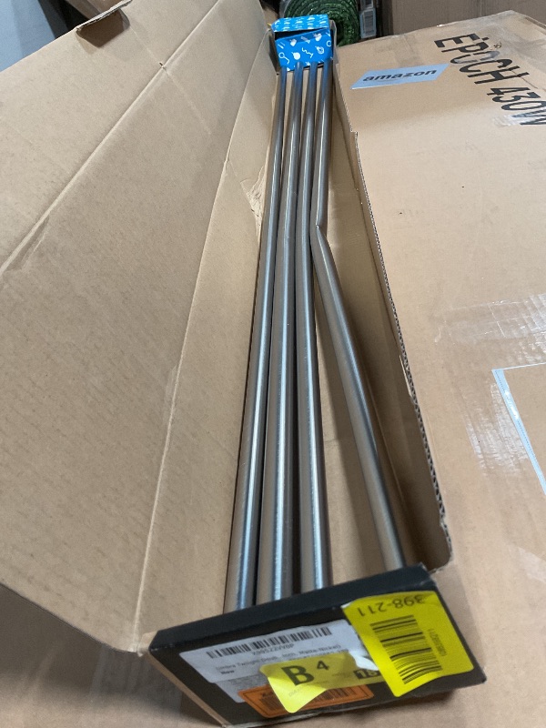 Photo 1 of ** major BEND damage on one rod** Umbra Twilight Double Curtain Rod Set – Wrap Around Design Ideal for Blackout or Room Darkening Panels, 66 to 144 Inches, Nickel