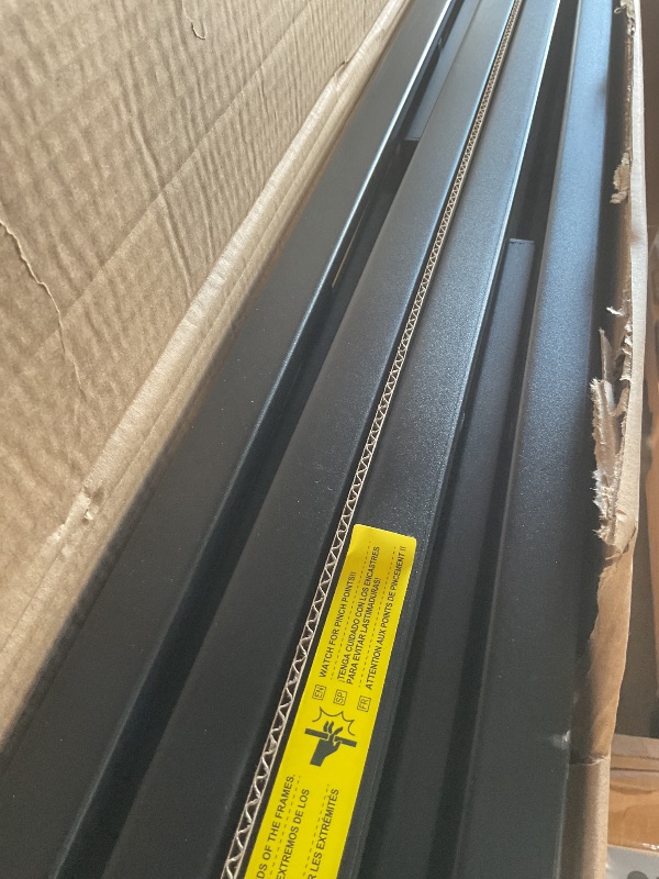 Photo 1 of **scrapes**Amazon Basics Foldable Metal Platform Bed Frame with Storage, Sturdy Steel, No Box Spring Needed, 18 Inches High, Tool-Free Easy Assembly, Noise-Free, Queen Size, Black