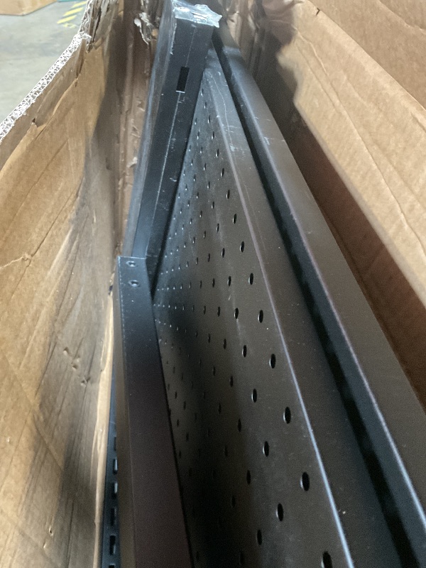 Photo 1 of ** dented/dirt/scratches**NectaCol Pegboard Display Stand 4'W x 6.5‘H, Gondola Retail Shelving Wall Display for Convenient Grocery Office Supply and Liquor Stores, Single Side Peg Board Panel No Including 4 Shelves