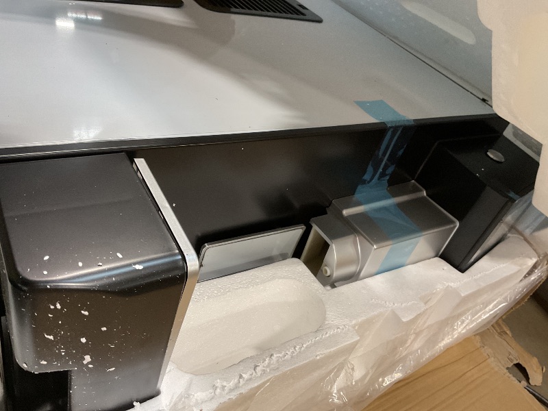 Photo 1 of **FRAME IS LOOSE**11.1in.60 lb./Day Nugget Ice Cubes,Double-Inlet Countertop Ice Maker 2-in-1Ice Maker Water Dispenser in Stainless steel