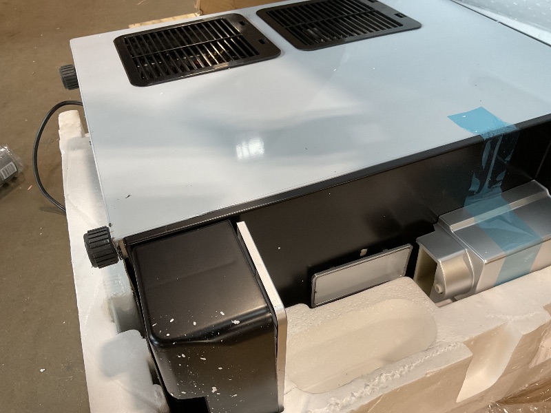 Photo 1 of **FRAME IS LOOSE**11.1in.60 lb./Day Nugget Ice Cubes,Double-Inlet Countertop Ice Maker 2-in-1Ice Maker Water Dispenser in Stainless steel