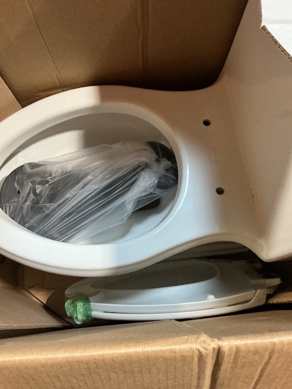 Photo 1 of ***MISSING TOP FOR BACK***KOHLER K-6428-0 Memoirs Stately Comfort Height Skirted One-Piece Compact Elongated 1.28 GPF Toilet with AquaPiston Flush Technology and Left-Hand Trip Lever, White