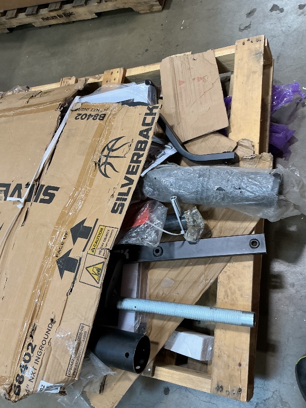 Photo 1 of *** DAMAGED BOX COULD BE MISSING ASSEMBLY AND MINOR SCRATCHES AND DENTS***Silverback Height Adjustable In-Ground Basketball Hoop with Tempered Glass Backboard, Pro-Style Breakaway Rim, Pole and Backboard Pad