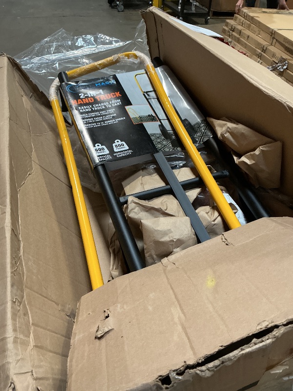 Photo 1 of ***MISSING WHEELS*** Simpli-Magic 2 in 1 Convertible Hand Truck and Dolly, 800LBS – Heavy-Duty Moving Dolly Cart with 10" Flat Free Rubber Wheels & Handle