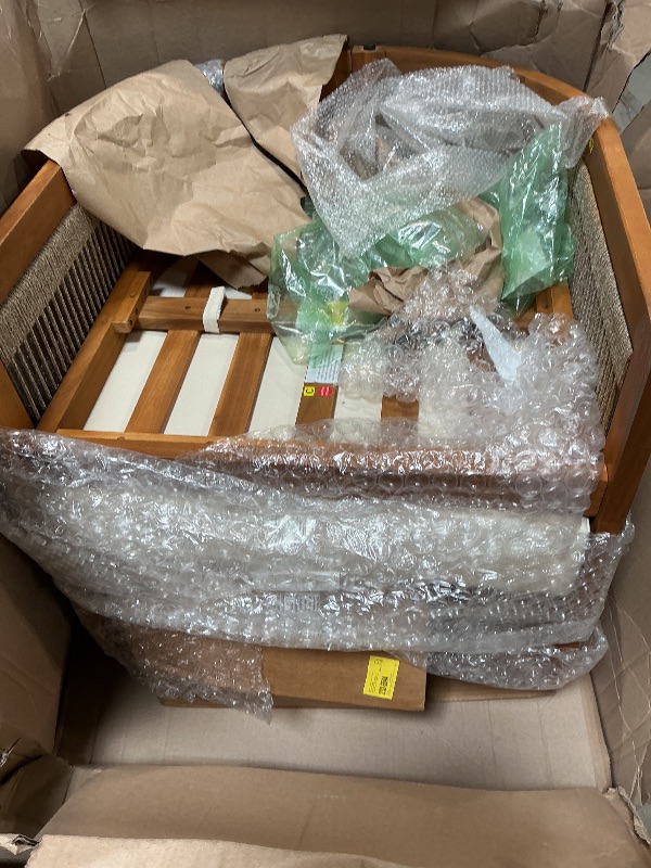Photo 1 of ***INCOMPLETE SET/ ONLY 1 CHAIR DIRTY & STAINED/ HAS MINOR DAMAGE**** Christopher Knight Home Dora Set of 2 Patio Club Chair with Cushions, Acacia Wood Lounge Chair Outdoor, Woven Accents, Curved Design Side Chair for Balcony Backyard Garden Poolside, Bei