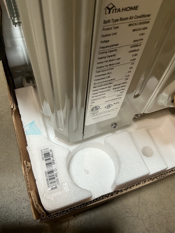 Photo 1 of ***ONLY 1 OF 4 BOXES*** YITAHOME 2 Zone 24000 BTU Mini Split AC/Heating System, 20 SEER2 12000 + 12000 BTU WiFi Enabled 115V Dual Zone Ductless Air Conditioner with 2 Outdoor Units, Enable Different Modes Simultaneously
