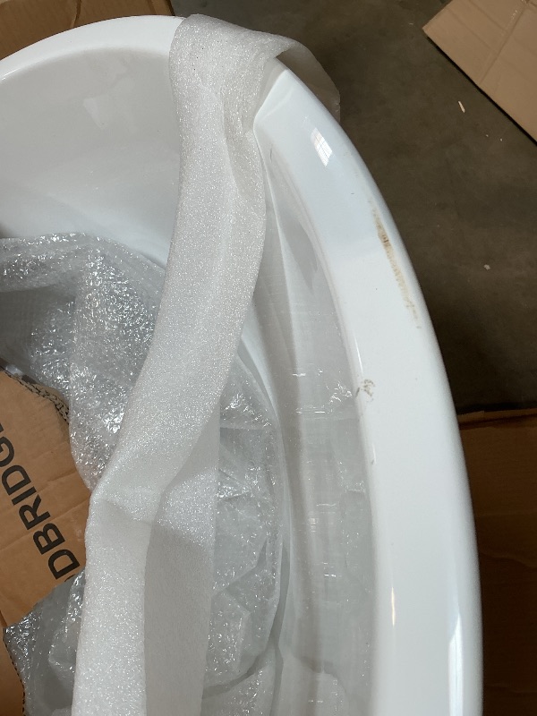 Photo 1 of ** scrape damage **WOODBRIDGE 67" Acrylic Freestanding Bathtub Contemporary Soaking White Tub with Brushed Gold Overflow and Drain,B0010-BG