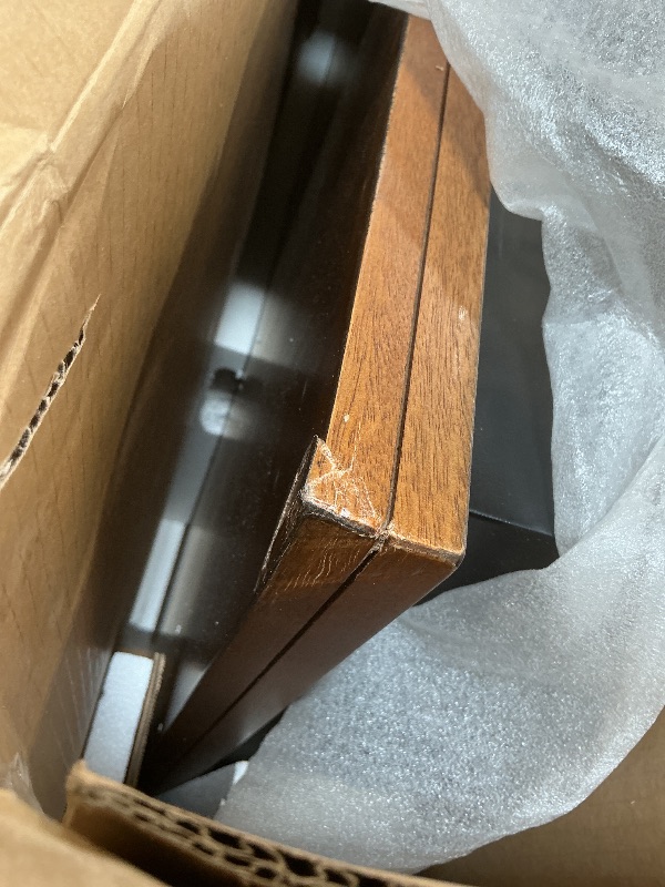 Photo 1 of ** minor corner damage**Signature Design by Ashley Wildenauer Dining Extension Table, 18" Self-Storing Butterfly Leaf, Hardwood Solids, Mango Veneer & MDF Substrate, Seats 6 to 8 for Kitchens, Black & Dark Brown, 78"
