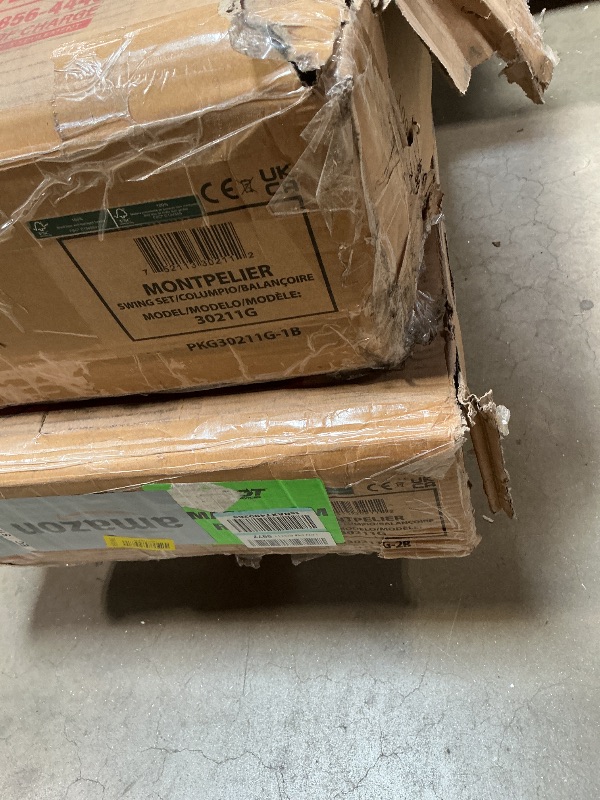 Photo 1 of ** two boxes. Minor scrap damage** Backyard Discovery Montpelier Cedar Wood Swing Set, Wave Slide, Clubhouse, Monkey Bars, Picnic Area, Snack Bar, Belt Swings, Trapeze, Balcony, Playhouse, Working Door, Ladder, Outdoor Playset