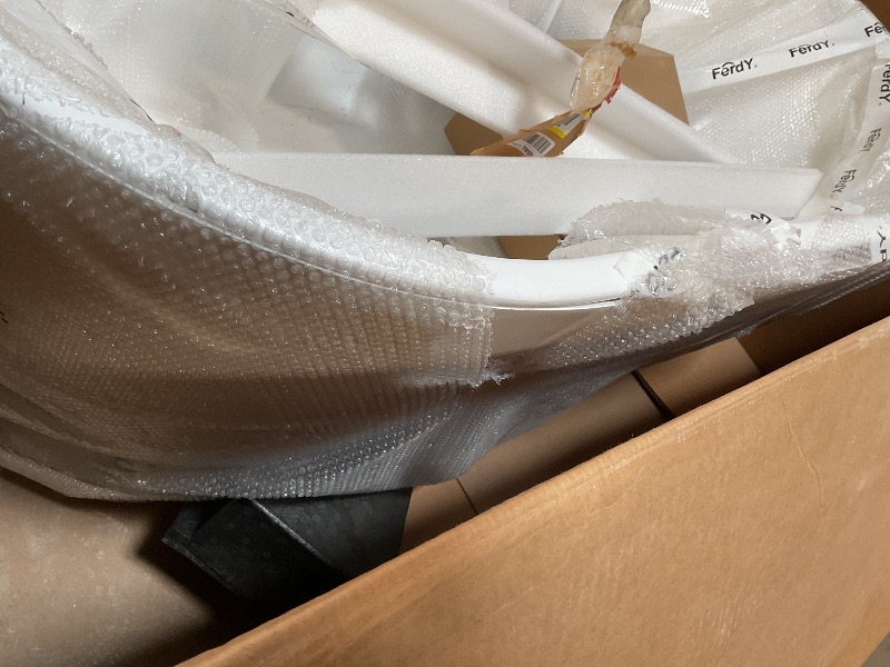 Photo 1 of ** MAJOR DAMAGE. TUB IS SPLITTING FROM TOP LIP.**FerdY 59" Bali Elite Acrylic Freestanding Bathtub, Gracefully Shaped Freestanding Soaking Bathtub, cUPC Certified, Toe-Tap Brushed Nickel Drain and Minimalist Linear Design Overflow Included