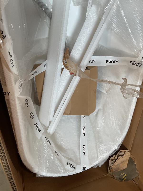 Photo 1 of ** MAJOR DAMAGE. TUB IS SPLITTING FROM TOP LIP.**FerdY 59" Bali Elite Acrylic Freestanding Bathtub, Gracefully Shaped Freestanding Soaking Bathtub, cUPC Certified, Toe-Tap Brushed Nickel Drain and Minimalist Linear Design Overflow Included