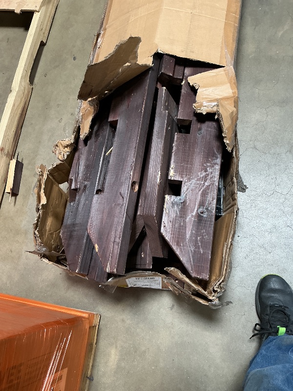 Photo 1 of *** CHIPPED WOOD PIECES ***Backyard Discovery Somerville 14 x 10 Walnut All Cedar Pergola, Durable, Quality Supported Structure, Snow and Wind Supported, Rot Resistant, Electrical Outlet with USB, Deck, Garden, Patio
