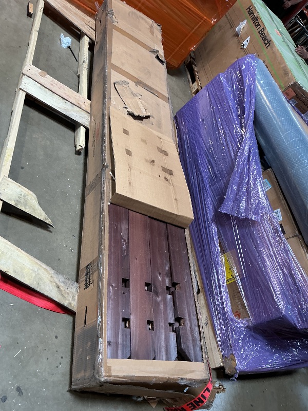 Photo 1 of *** CHIPPED WOOD PIECES ***Backyard Discovery Somerville 14 x 10 Walnut All Cedar Pergola, Durable, Quality Supported Structure, Snow and Wind Supported, Rot Resistant, Electrical Outlet with USB, Deck, Garden, Patio