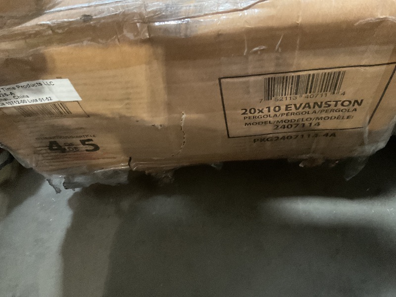 Photo 1 of ** will need a truck for pick up. One Pallet of five boxes.**Backyard Discovery Evanston 10-ft W x 20-ft L x 8-ft 2-in H Black Metal Attached Pergola