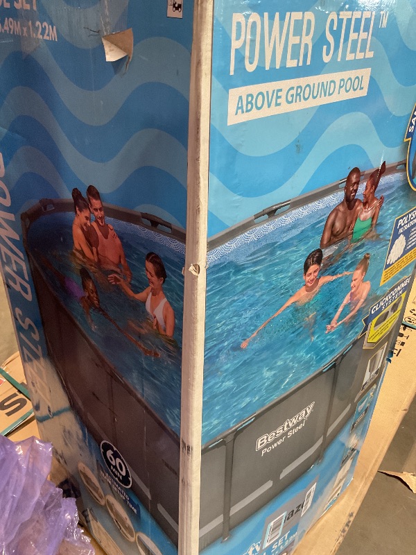 View 4 of **FOR PARTS ONLY/ NON-FUNCTIONAL*** Bestway 26325EP 18ft Ultra XTR Frame Deluxe Above Ground Swimming Pool Set with 1500 GPH Sand Filter Pump, Removable Ladder, Ground Cloth, Pool Cover, SuperTough, Puncture and Rust Resistant