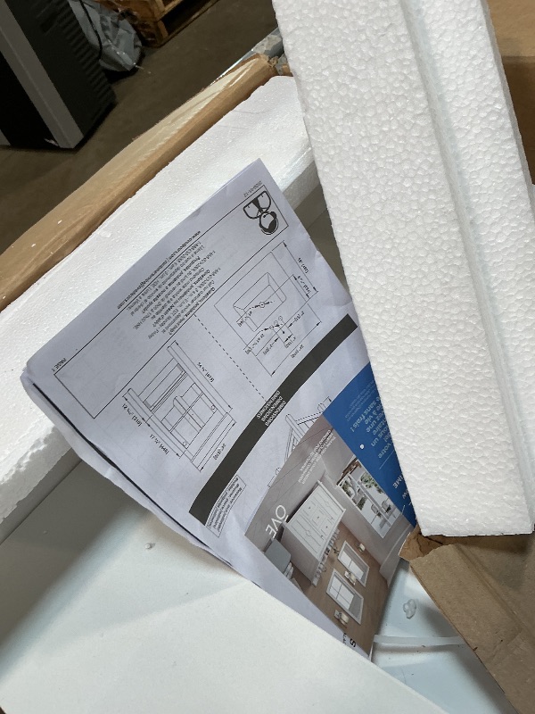 Photo 1 of ****RECOMENDED FOR PARTS/ MISSING ASSEMBLY PIECES (DOOR S & DRAWERS)**** OVE Decors Kansas 24" Single Sink Bathroom Vanity, Simply White