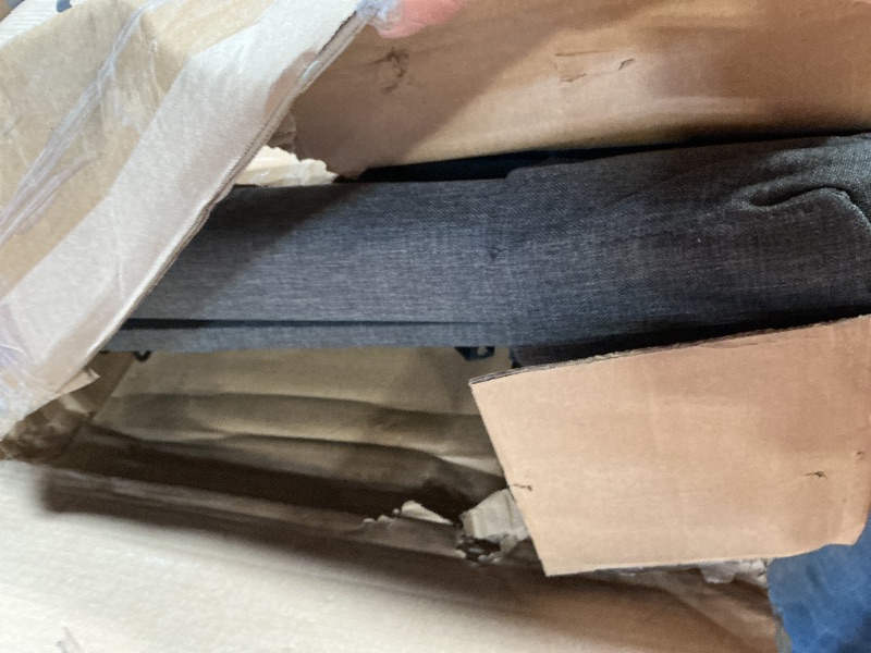 Photo 1 of *** DAMAGE BOX ASSEMBLY COULD BE MISSING **** ninja VASAGLE LED Bed Frame Full Size, Full Bed with Headboard and 4 Drawers, 1 USB Port and 1 Type C Port, Adjustable Upholstered Headboard 37.1/39.6 Inches, No Box Spring Needed, Dark Gray URMB822G71
