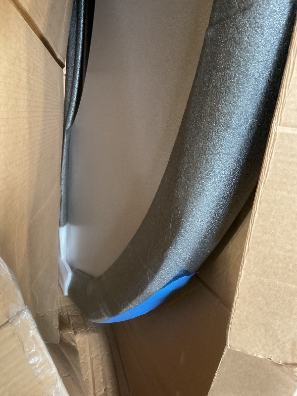 Photo 1 of ** missing legs. Table only. **FDP Half Moon Activity School and Office Table (36 x 72 inch), Standard Legs with Swivel Glides, Adjustable Height 19-30 inches - Gray Top, Black Edge, Silver Legs