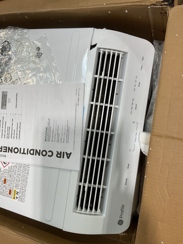 Photo 1 of ** corner of cover is cracked**GE Profile ClearView Window Air Conditioner Unit, 8,300 BTU, Energy Efficient Cooling up to 350 sq ft., Ultra Quiet, SMART Home Capable, Includes Remote, White