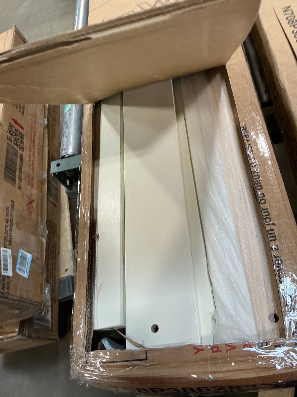 Photo 1 of *** FOUR BOXES ***Merax Queen Size Murphy Bed with Storage and Lights, Hidden Fold-Out Legs, Foldable Murphy Cabinet Bed with Hook, Built-in Shelves & Cabinets, Wood Space-Saving Wall Bed for Guest Room Office, White