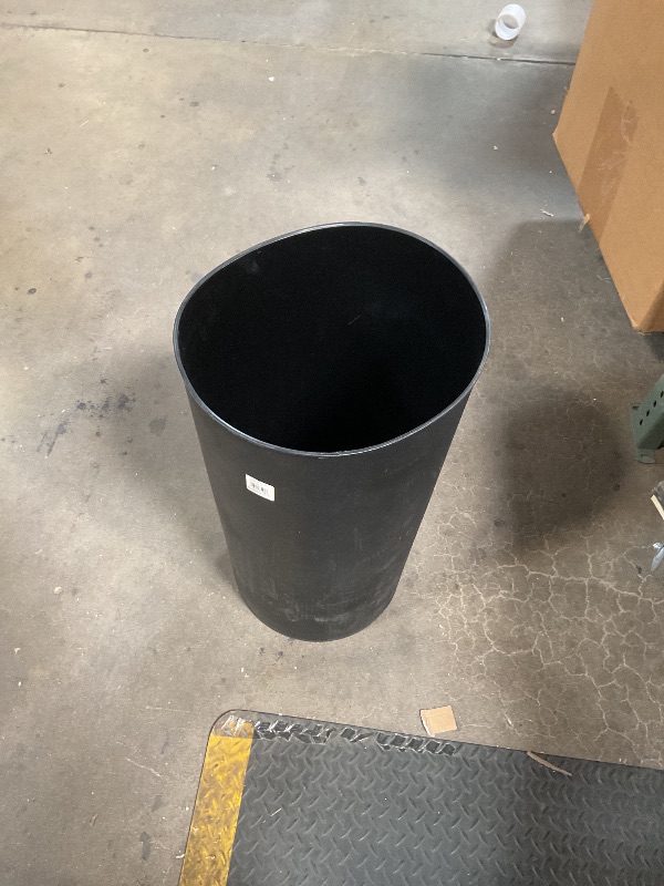 Photo 1 of * TRASHCAN IS DEFORMED/DENTED* Umbra Vento Kitchen Trash Can, Open Top Bin, 16.5 Gallon, Black/Nickel