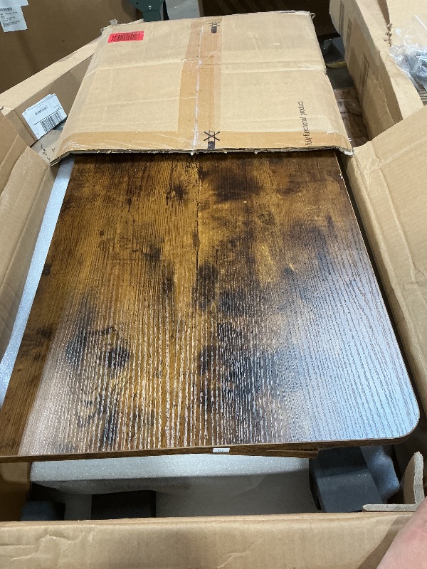 Photo 1 of * MINOR SCRATCHES ON TABLE TOP* Electric Standing Desk Adjustable Height - 40 Inch Sit Stand Desk with Storage Drawers , Small Standing Desks with Shelf Monitor Stand, Kids Girls Computer Desks for Bedroom Home Office, Rustic Brown