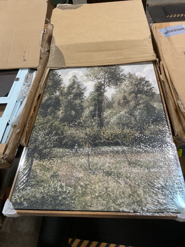 Photo 1 of * MINor SCRATCHES ON BORDER OF PAINTING* InSimSea Framed Canvas Prints Art Vintage Decor, Bushes Poplars Nature Landscape Paintings, Large Prints, Farmhouse Decor, Classical Wall Decorations for Bedroom Living Room Bathroom, 24"x36"