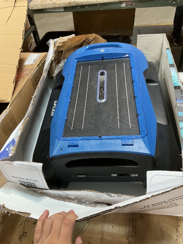 Photo 1 of 24/7 Solar Powered Pool Skimmer Robot with APP Support, Automatic Electric Floating Surface Cleaner for Above Ground & Inground Pools, Auto Robotic Pool Skimmer Bluetooth Control?Blue?