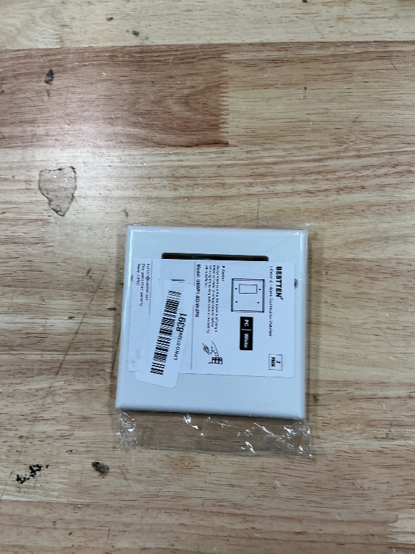 Photo 1 of [2 Pack] BESTTEN 2-Gang Combination Wall Plate, 1-Gang Decorator Switch Cover, 1-Decor/1-Blank, Standard Size, Unbreakable Polycarbonate, White