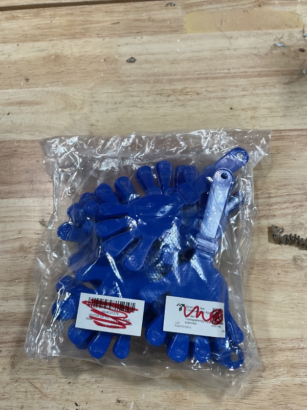 Photo 1 of 10 Pcs Hand Clappers Noisemakers 7.5 Inch Clappers Noisemakers Plastic Hand Clappers for Birthdays Game Football Sporting Events Cheers Supplies Dance Basketball Football Noisemakers(Blue)