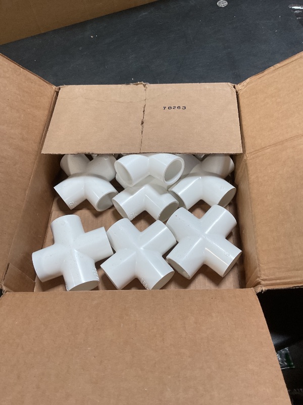 Photo 1 of 10Pack 4-Way 1" PVC Fitting, LESSO PVC Pipe Cross 1 inch Connector Furniture Grade Fittings for DIY Shelf Building Garden Greenhouse Connection Tent, SCH40
