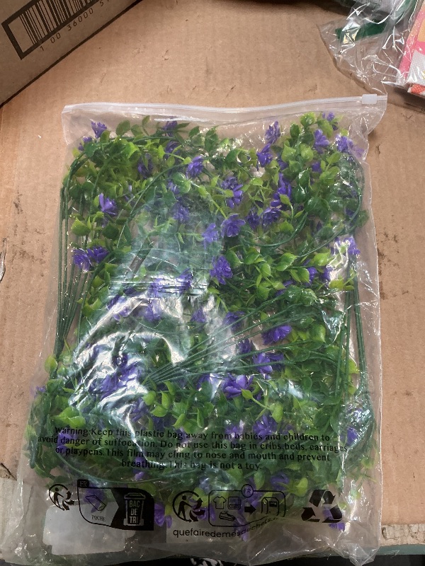 Photo 1 of ***PARTIAL SET ONLY PURPLE FLOWERS **** AXYLEX Artificial Flowers for Outdoors, 12 Bundles Fake Plants (Mixed)